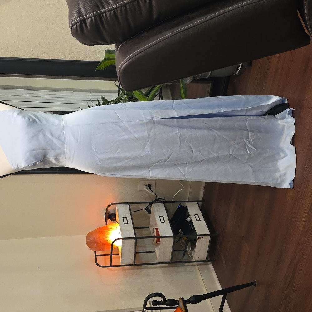 Birdy Grey Blue Asymmetrical One Shoulder Gown